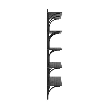 Levi shelf 5 shelves - Black-stained ash-aluminum, 180 cm - Swedese