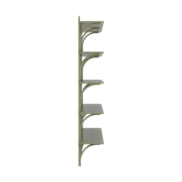 Levi shelf 5 shelves - Moss green-brass, 180 cm - Swedese