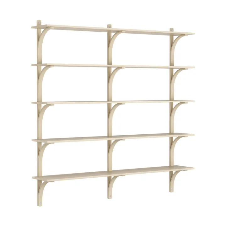 Levi shelf 5 shelves - Natural lacquered ash-aluminium, 180 cm - Swedese