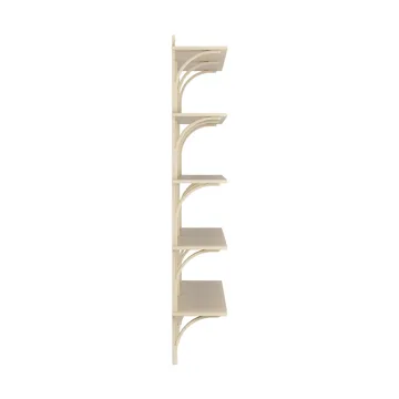 Levi shelf 5 shelves - Natural lacquered ash-aluminium, 180 cm - Swedese