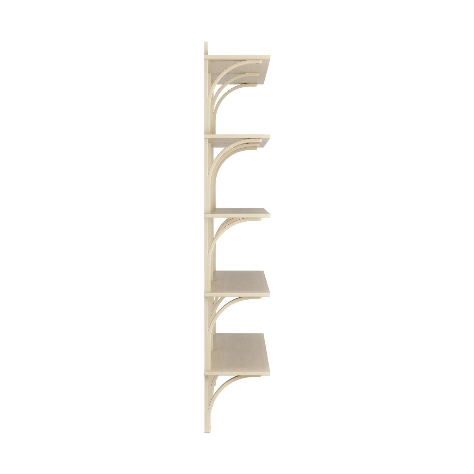 Levi shelf 5 shelves, Natural lacquered ash-brass, 180 cm Swedese