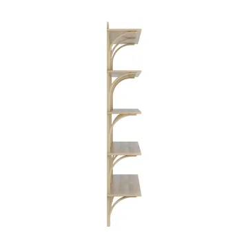 Levi shelf 5 shelves - Natural lacquered oak-aluminium, 180 cm - Swedese