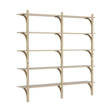 Levi shelf 5 shelves - Natural lacquered oak-aluminium, 180 cm - Swedese