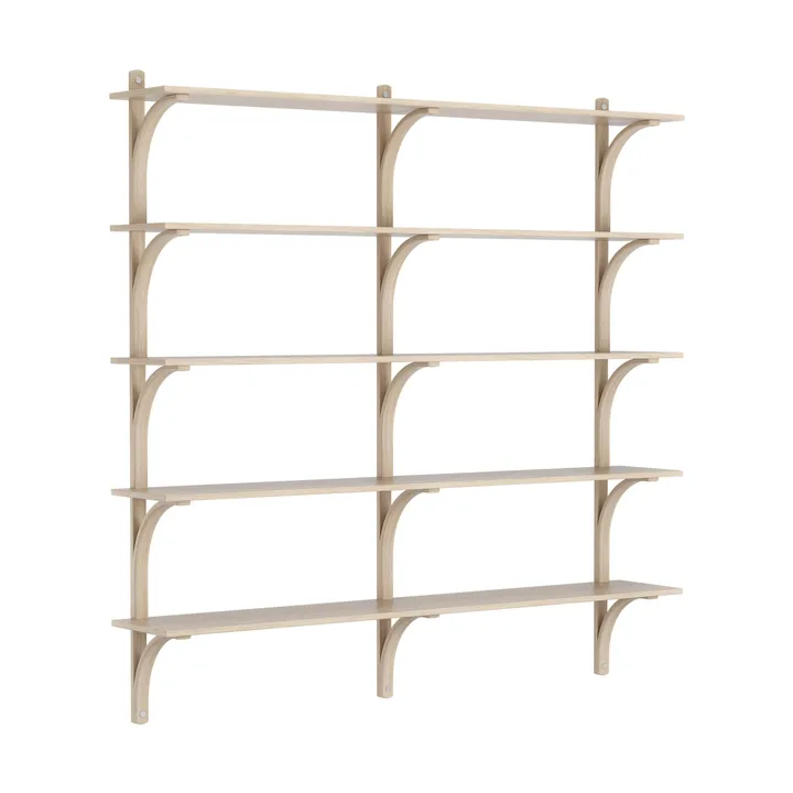 Levi shelf 5 shelves - White pigmented oak-aluminium, 180 cm - Swedese