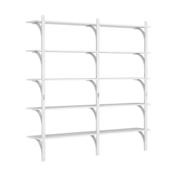 Levi shelf 5 shelves - White-stained ash-aluminium, 180 cm - Swedese