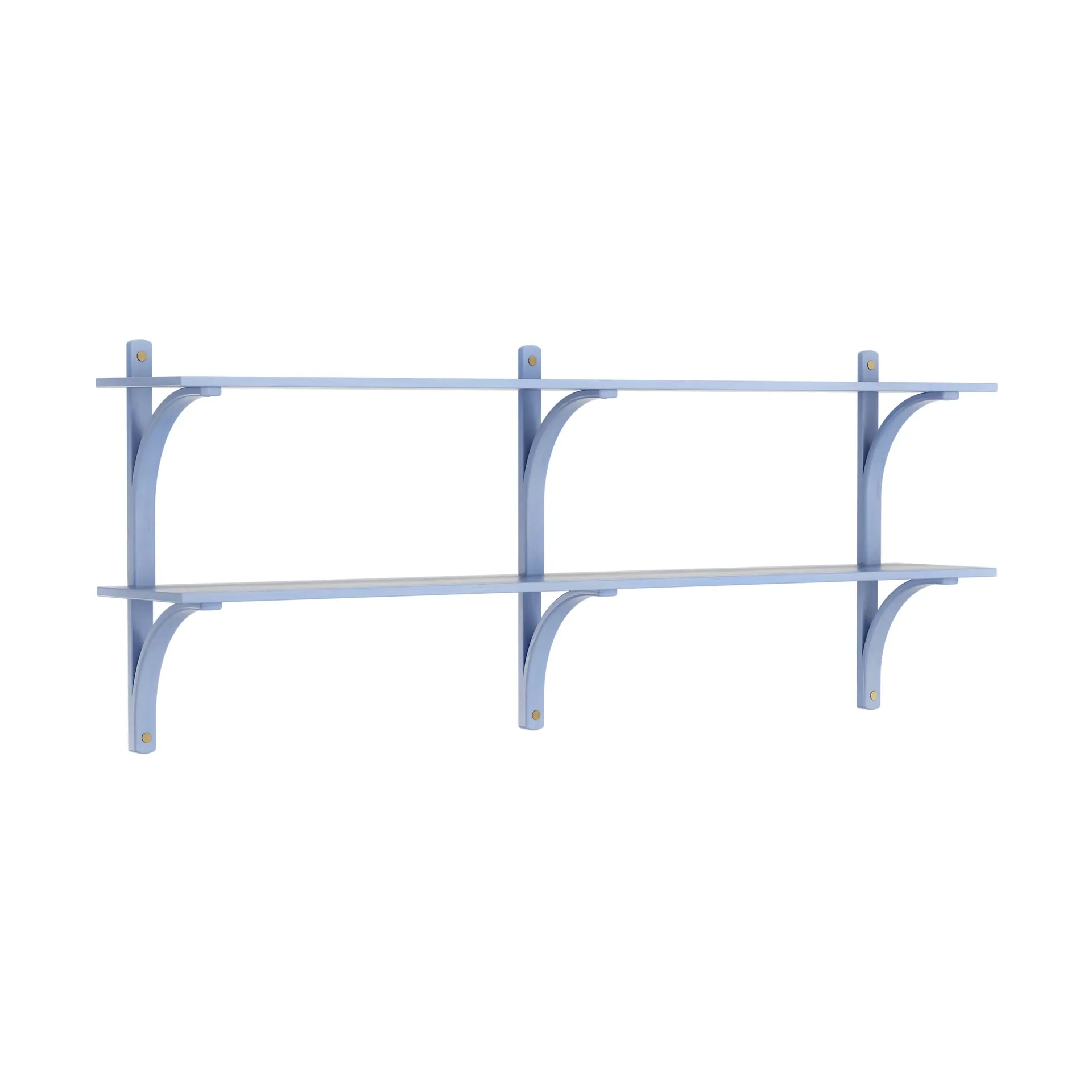 Levi shelf, Ilke blue-brass, 2 shelves, 180 cm Swedese