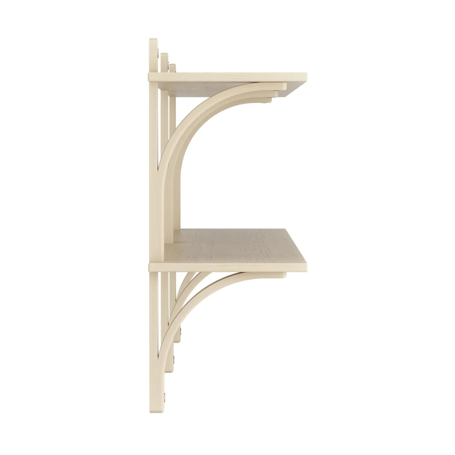 Levi shelf, Lacquered ash-stainless steel, 2 shelves, 180 cm Swedese