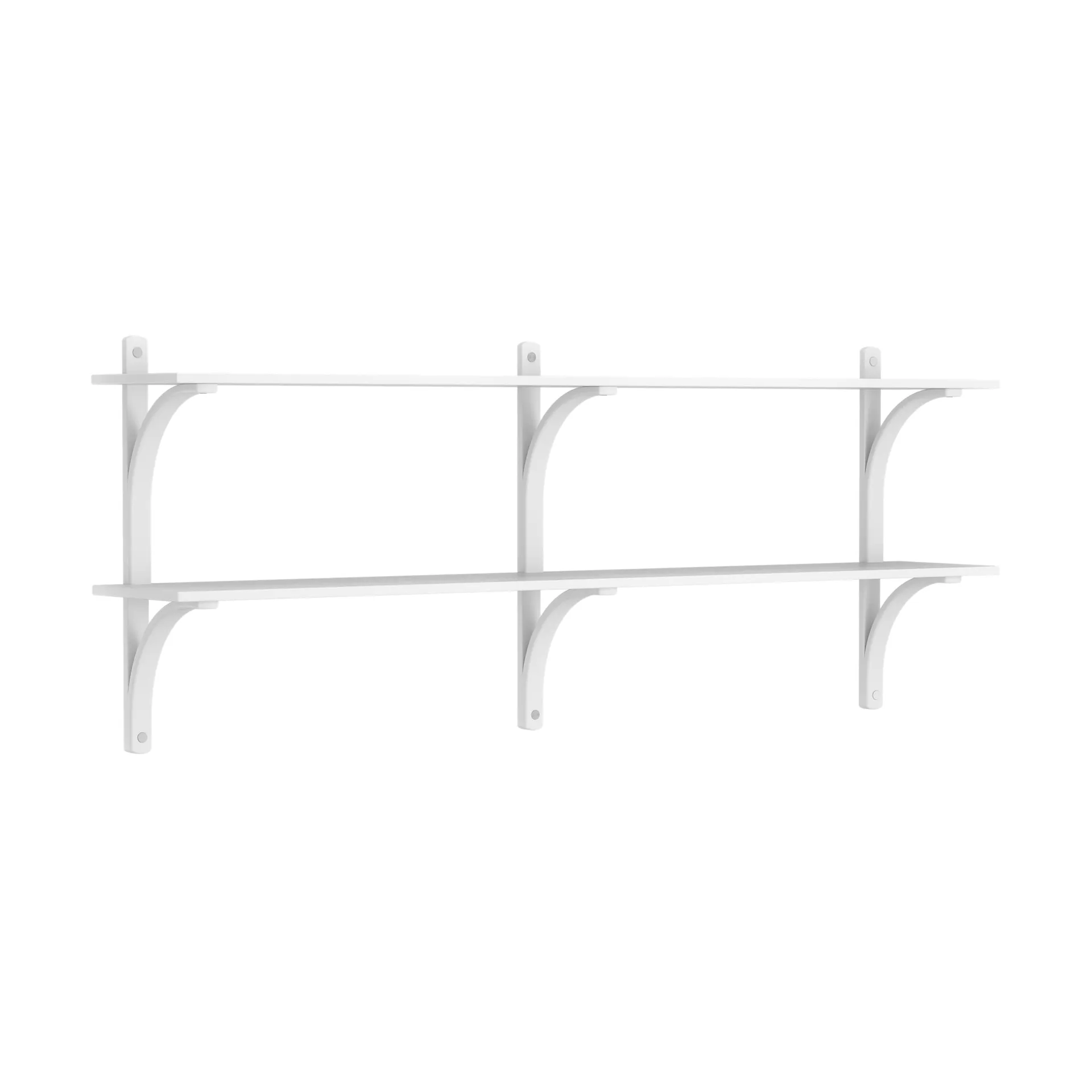 Levi shelf, White ash-stainless steel, 2 shelves, 180 cm Swedese