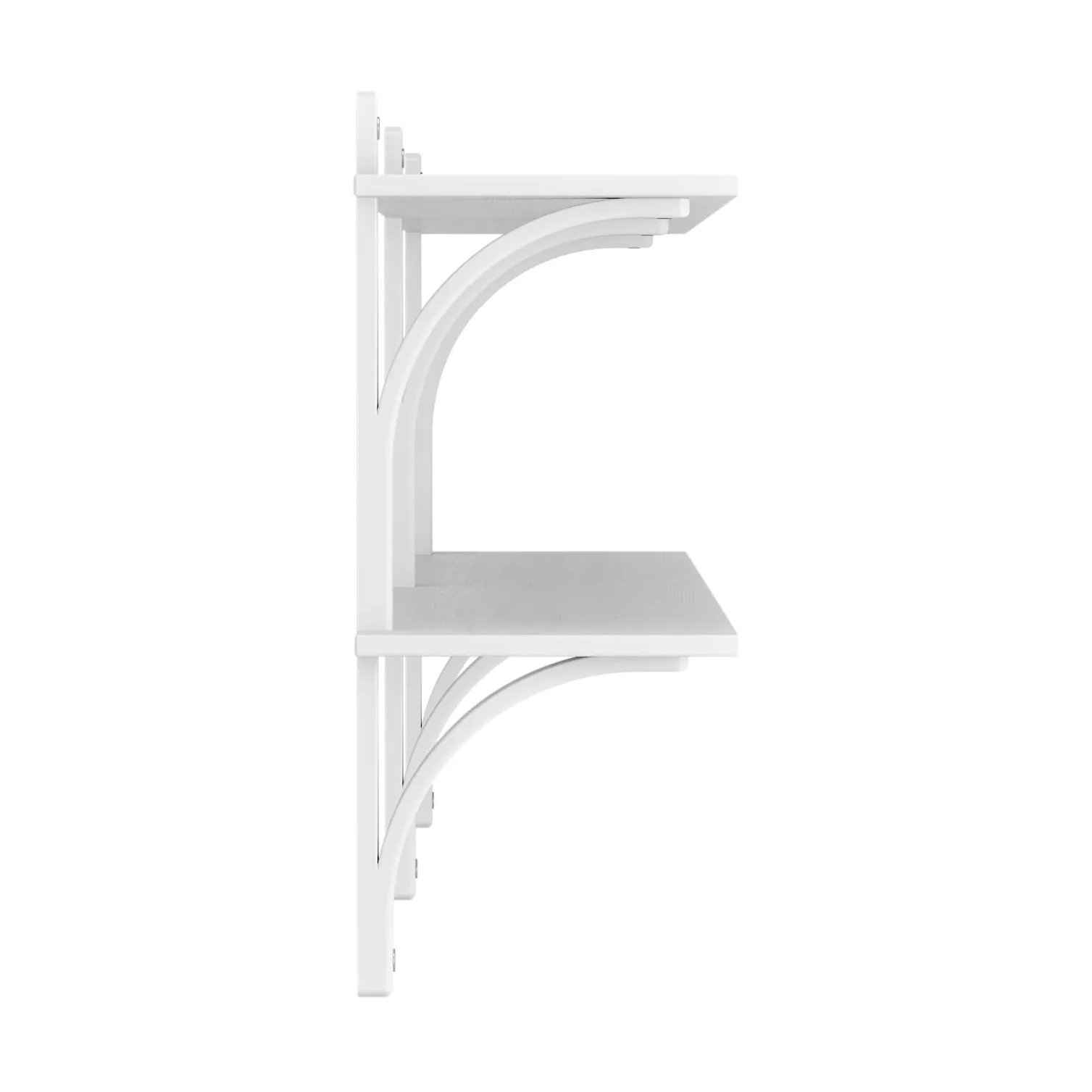Levi shelf, White ash-stainless steel, 2 shelves, 180 cm Swedese