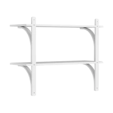 Levi shelf - White ash-stainless steel, 2 shelves, 90 cm - Swedese