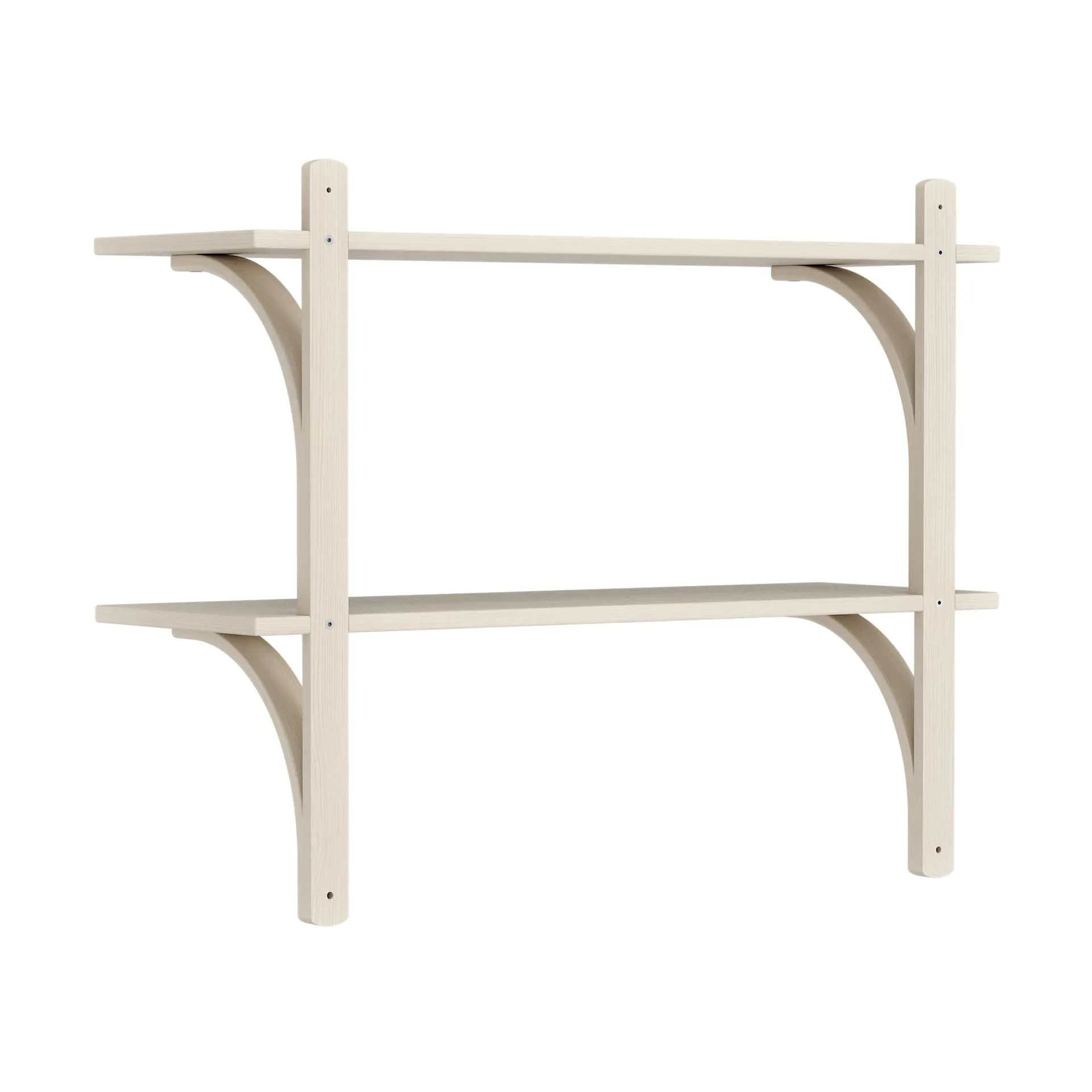 Levi shelf, White-stained ash-brass, 2 shelves, 90 cm Swedese
