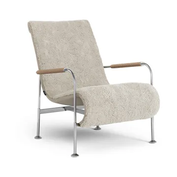 Serpentine armchair - Sheepskin Moonlight-chrome-Tärnsjö Nature - Swedese