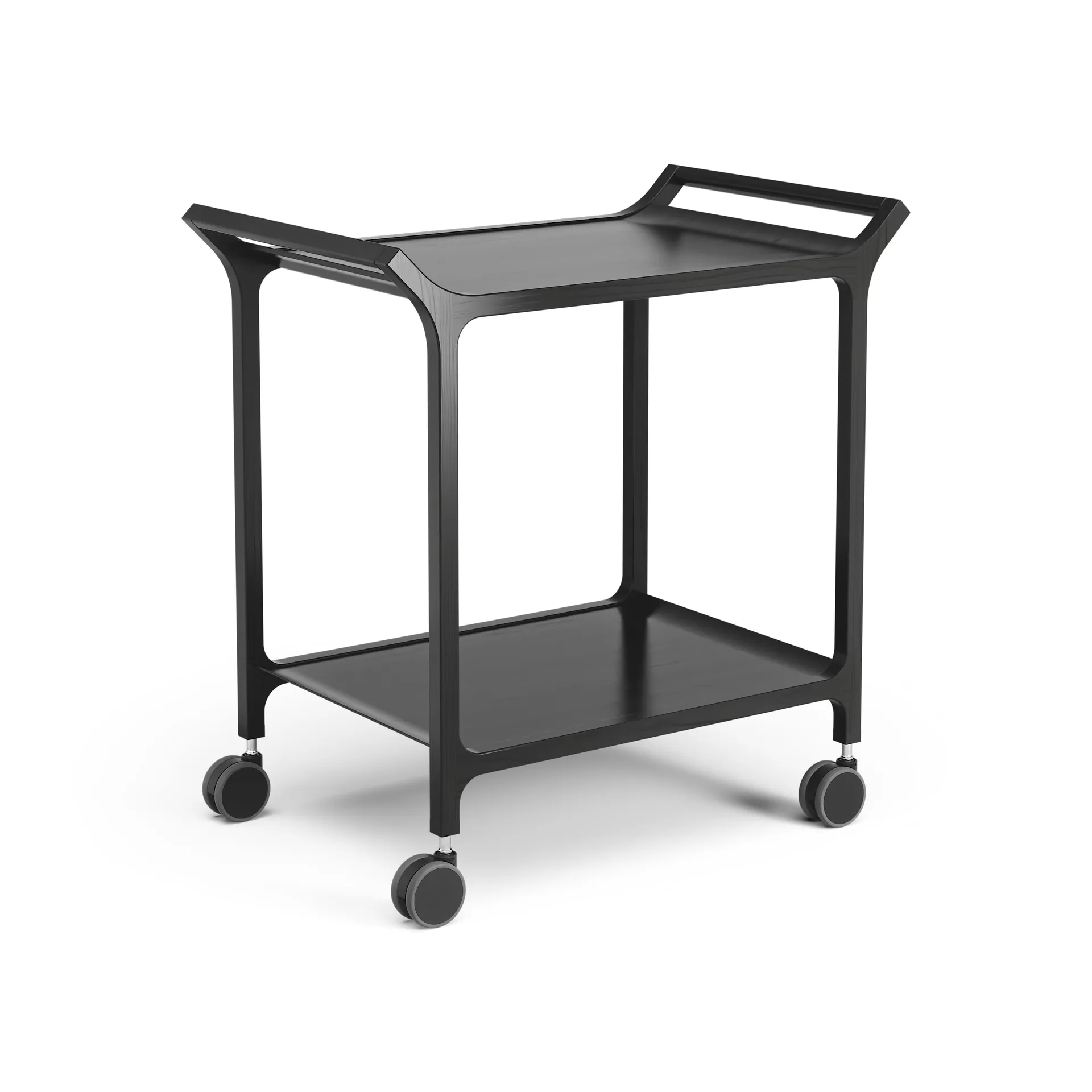 Teatime serving trolley, Ash black glazed Swedese