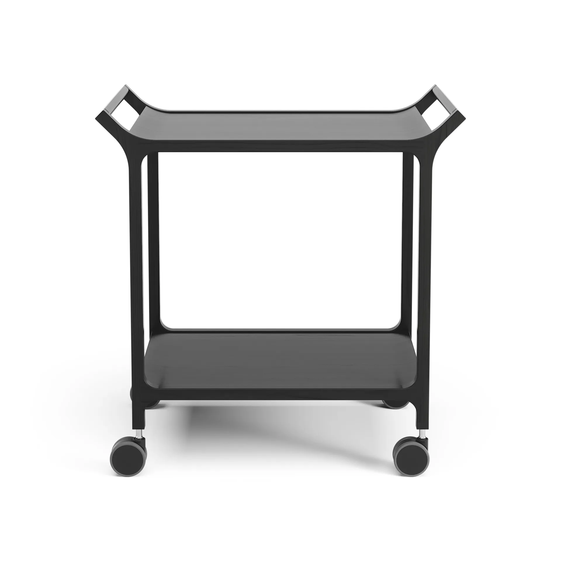 Teatime serving trolley, Ash black glazed Swedese