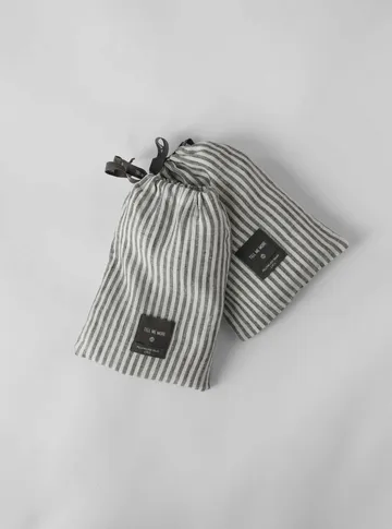 Stonewashed linen pillowcase 50x60 cm 2-pack - Grey-white - Tell Me More