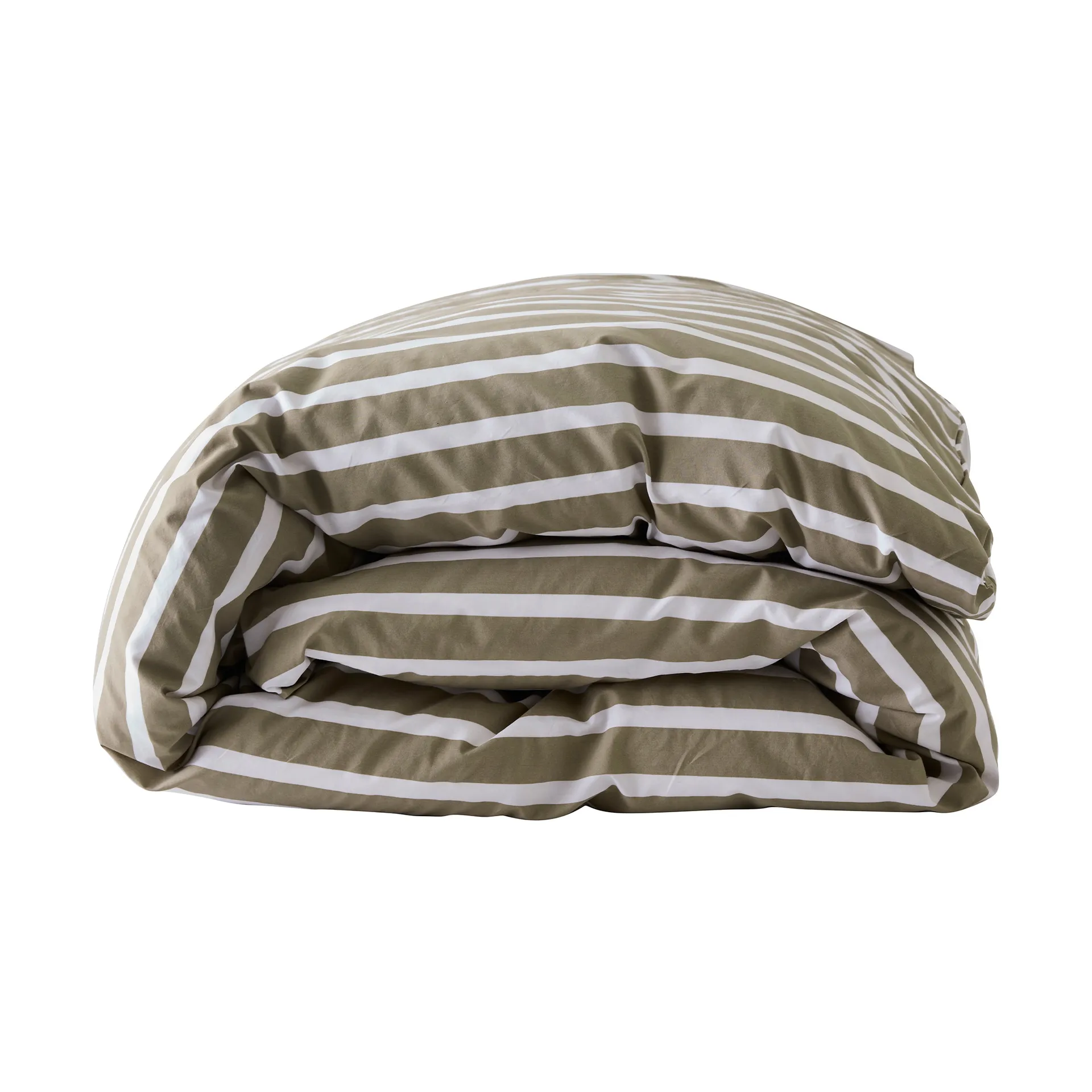 Tell Me More striped duvet cover cotton, Olive, 150x200 cm Tell Me More