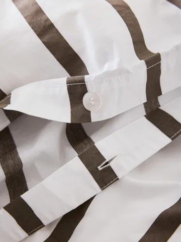 Tell Me More striped duvet cover cotton - Taupe, 240x220 cm - Tell Me More