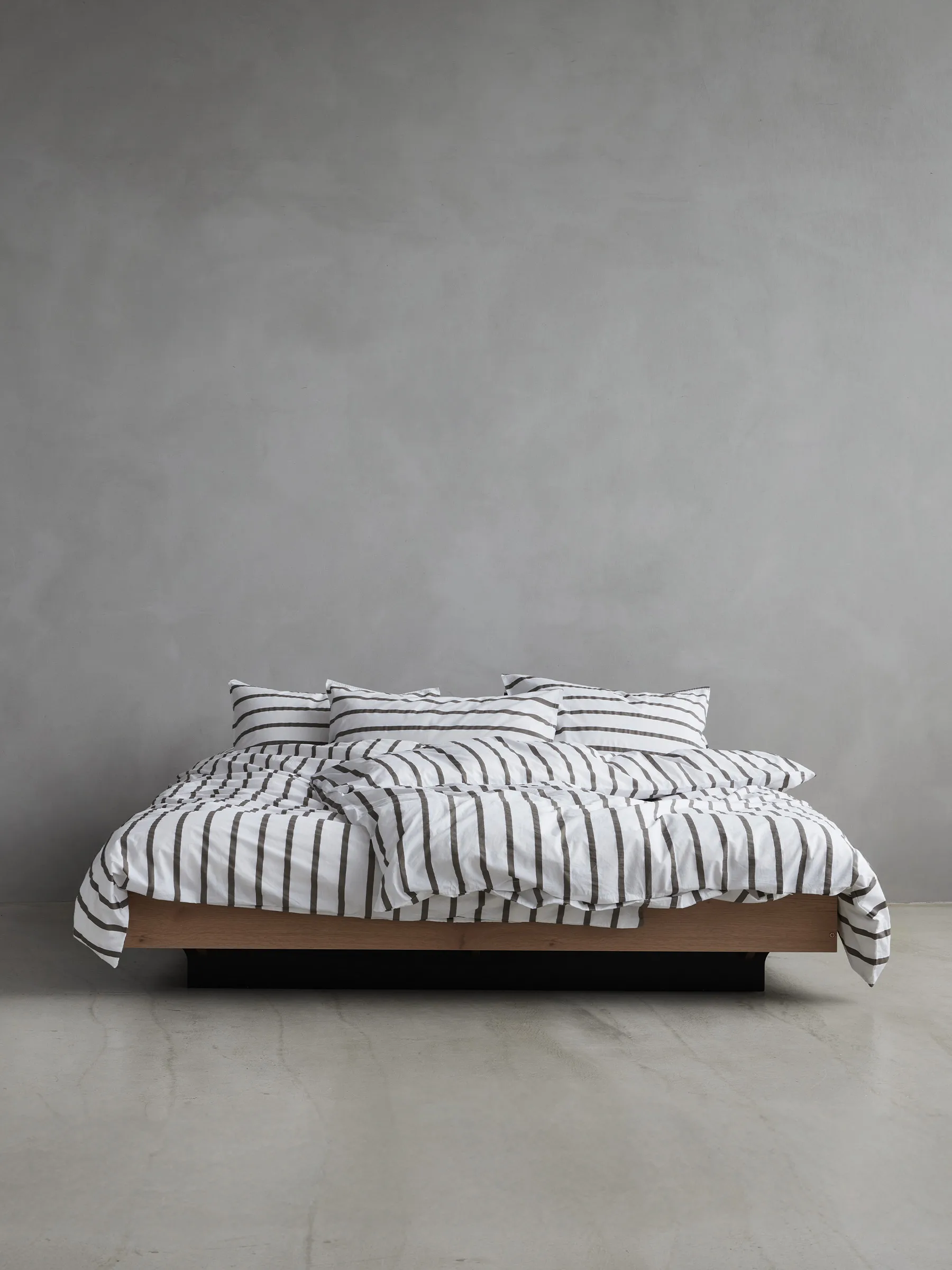 Tell Me More striped duvet cover cotton, Taupe, 240x220 cm Tell Me More