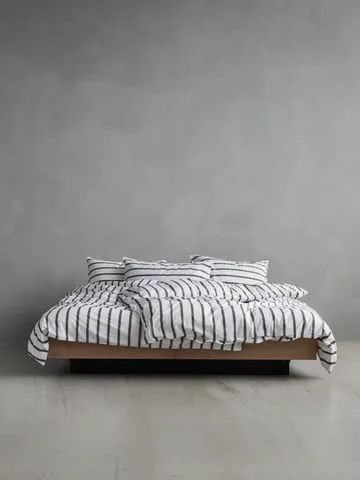 Tell Me More striped duvet cover cotton - Taupe, 240x220 cm - Tell Me More