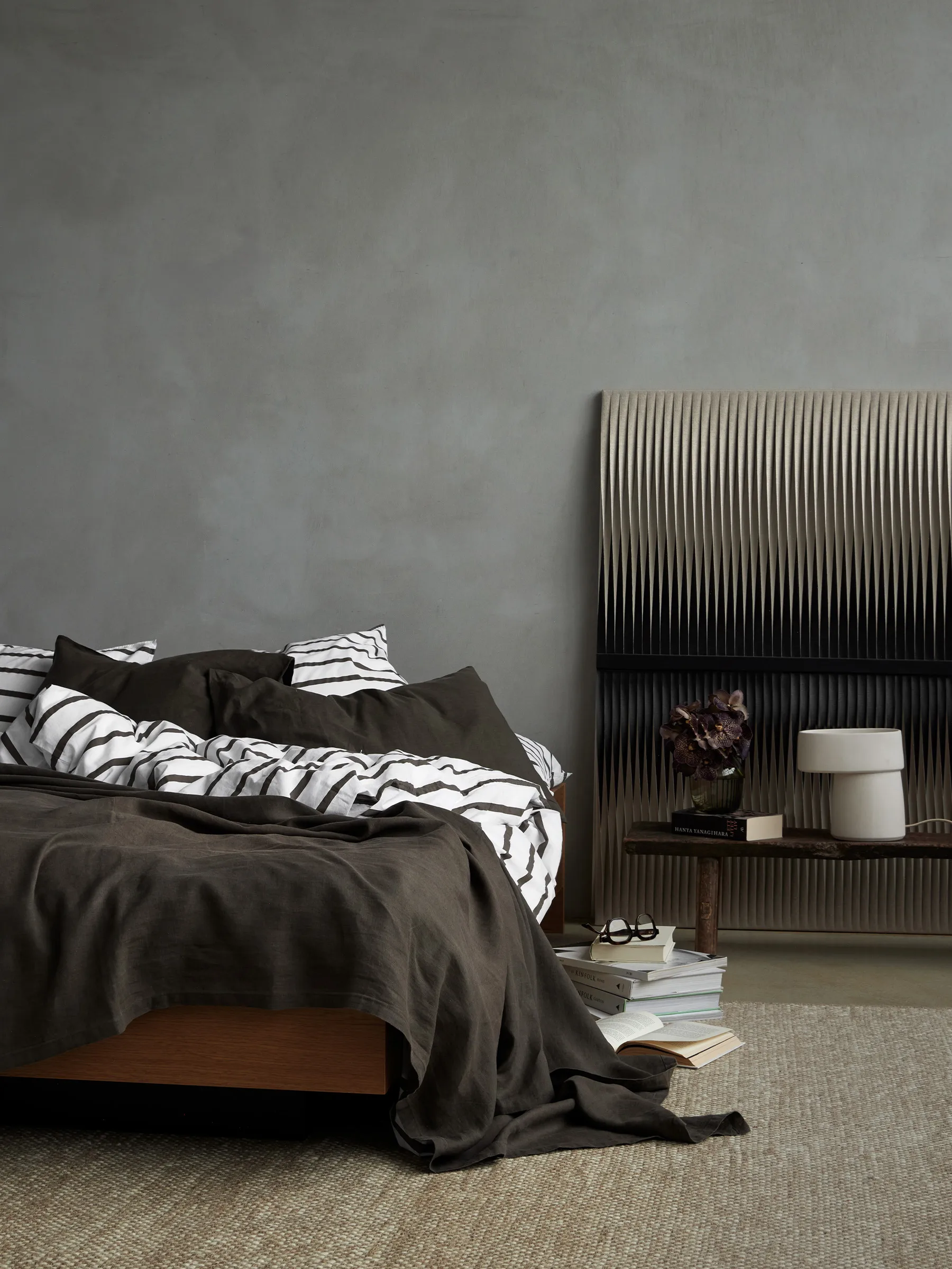 Tell Me More striped duvet cover cotton, Taupe, 240x220 cm Tell Me More