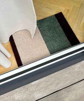 Stripes doormat horizontal - Green-ivory-bordeaux, 40x60 cm - tica copenhagen