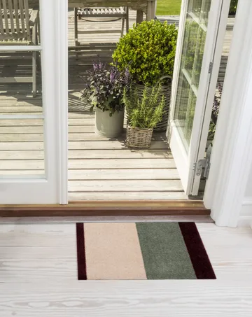 Stripes doormat horizontal - Green-ivory-bordeaux, 40x60 cm - tica copenhagen