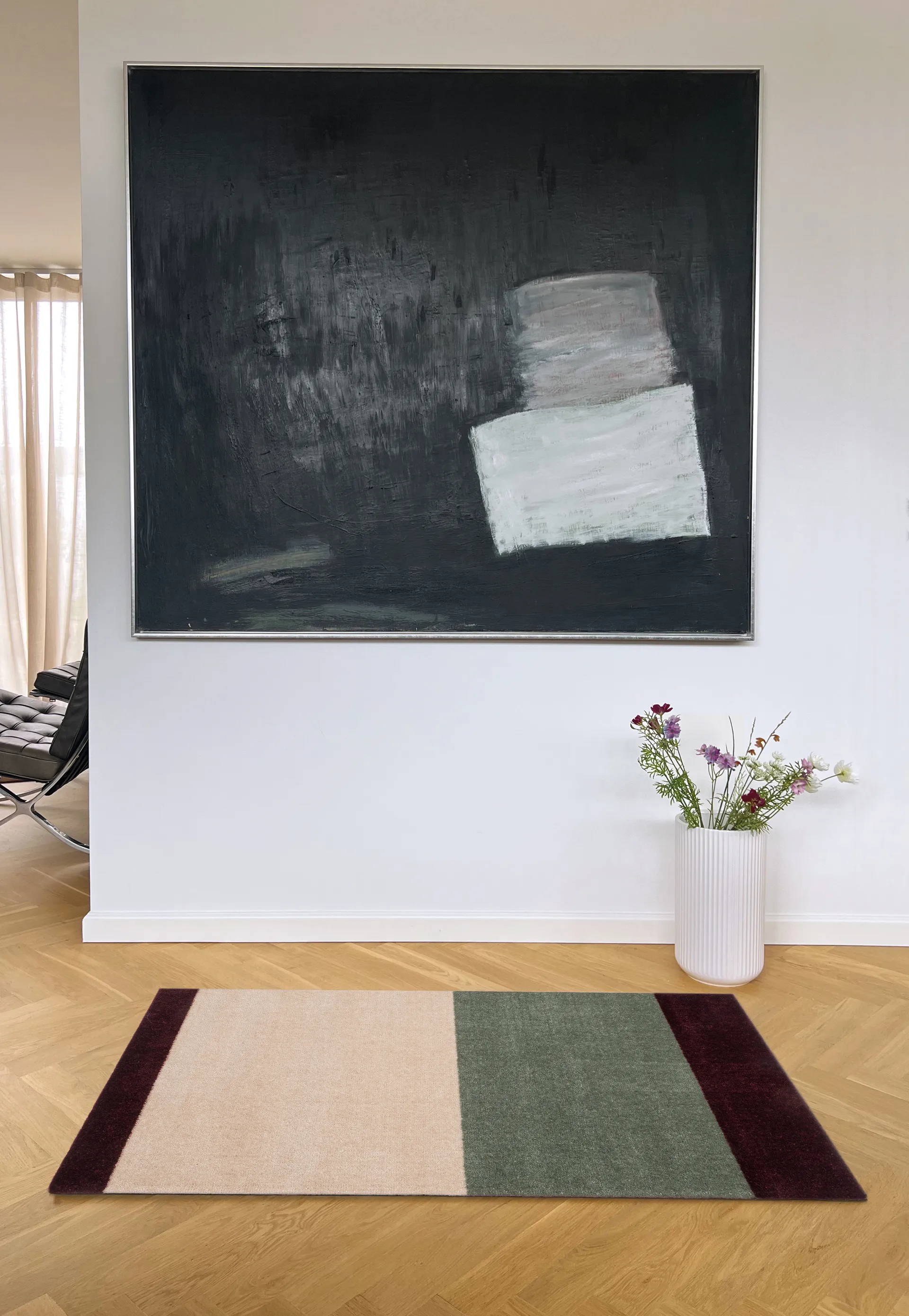 Stripes hallway rug horizontal, Green-ivory-bordeaux, 67x120 cm tica copenhagen