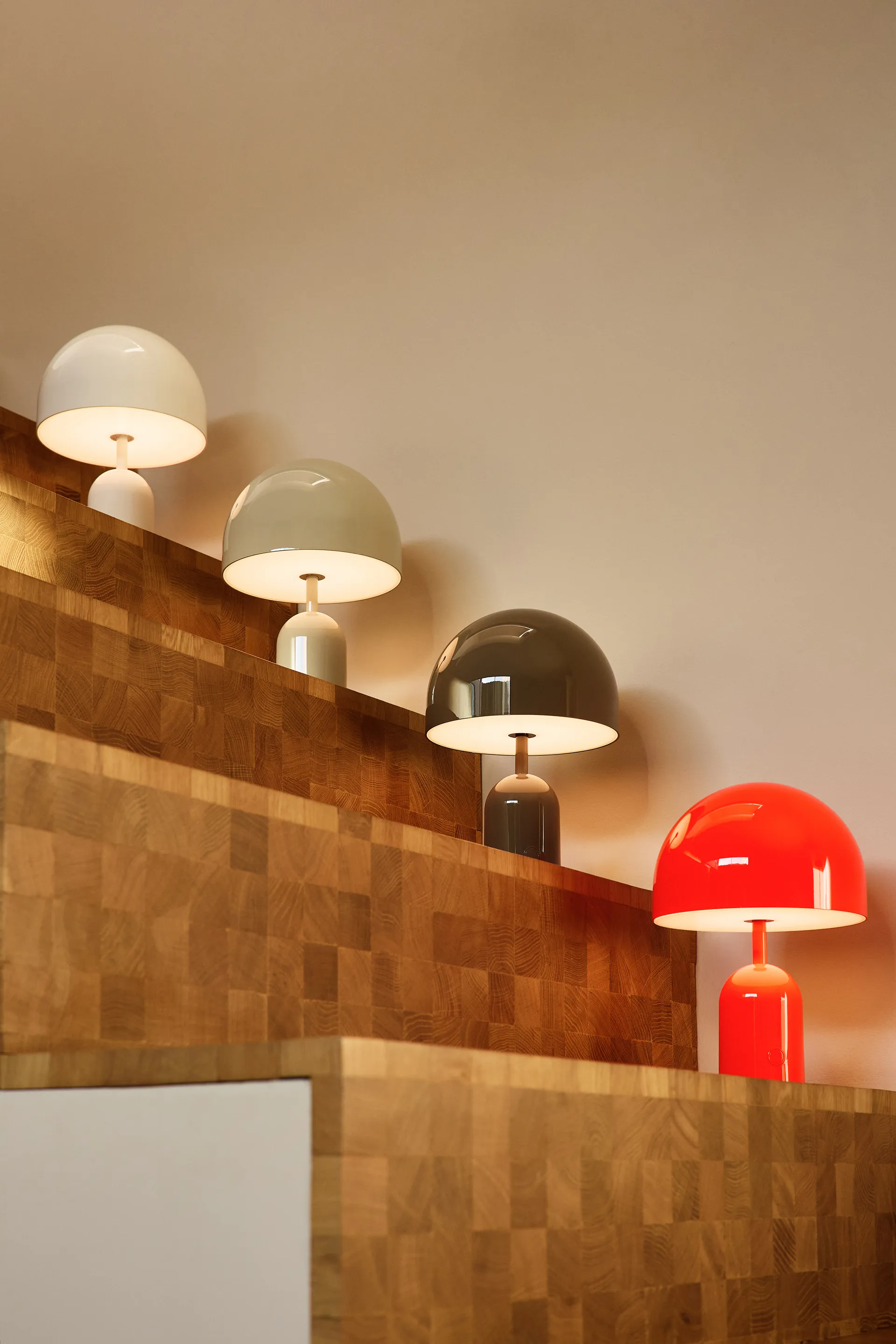 Bell Portable LED table lamp 28 cm, Grey Tom Dixon
