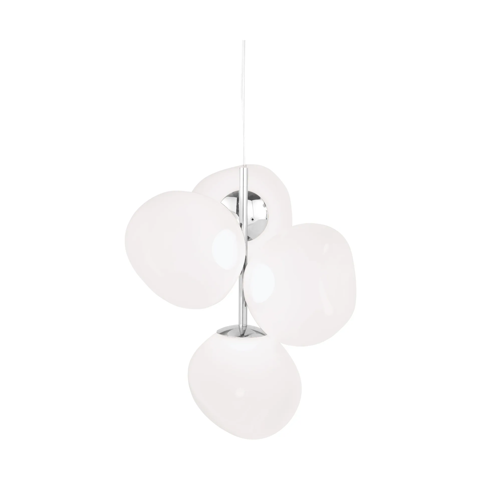 Melt Chandelier mini LED 63,4 cm, Opal-silver Tom Dixon