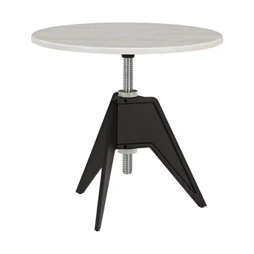 Screw side table Ø60 cm - White marble-cast iron - Tom Dixon