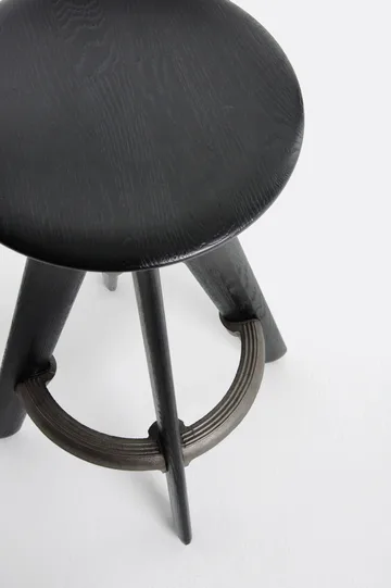 Slab bar stool 76 cm - Black oak - Tom Dixon