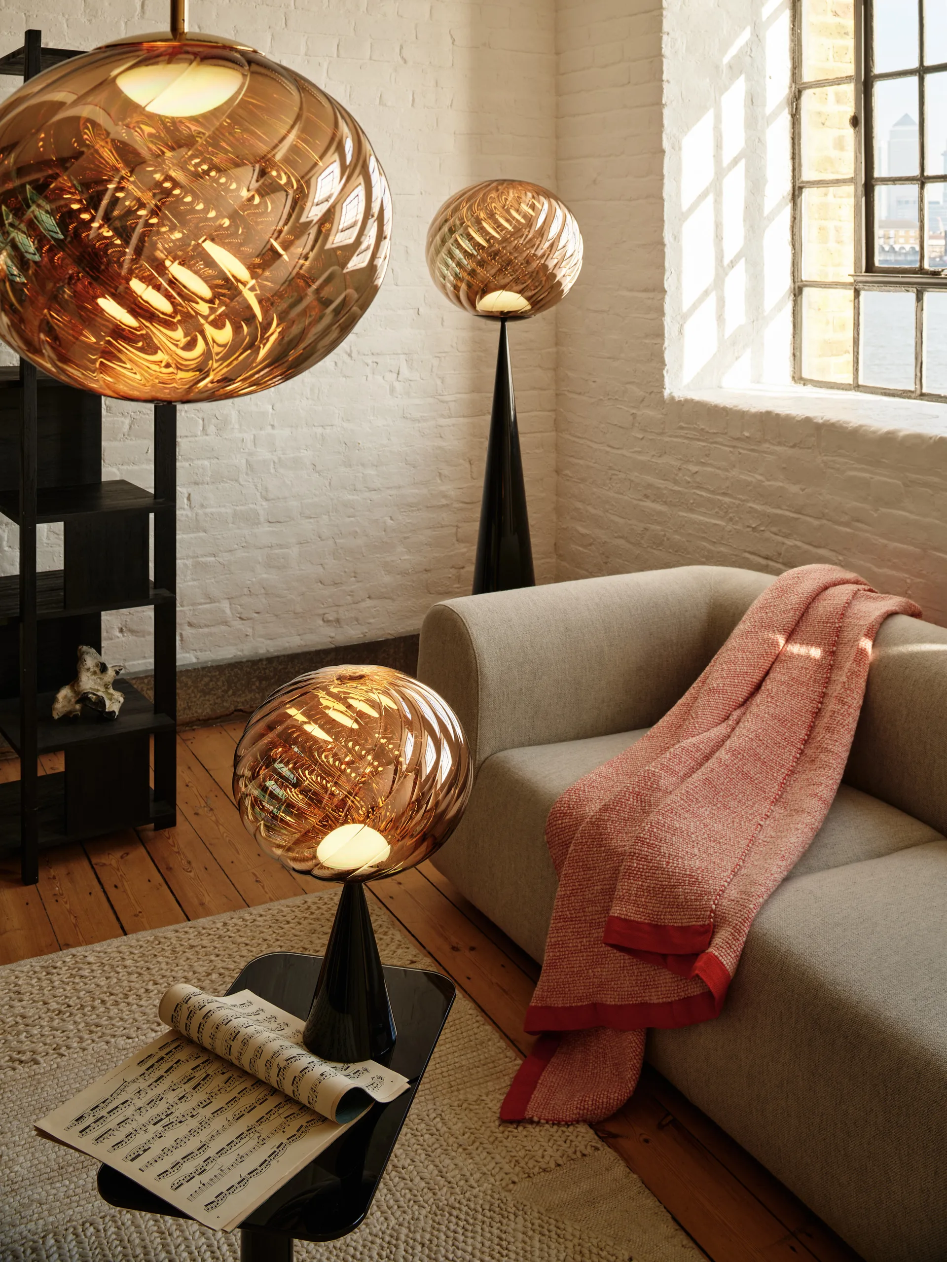 Thread felt 140x180 cm, Orange & White Tom Dixon