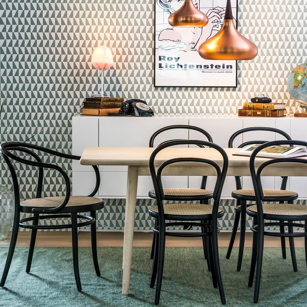 Ton no.30 armchair rattan seat, Coffee B4-New Rotting TON