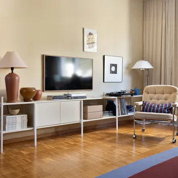 Portal TV bench, Off white, 244 cm - TÔNN furniture