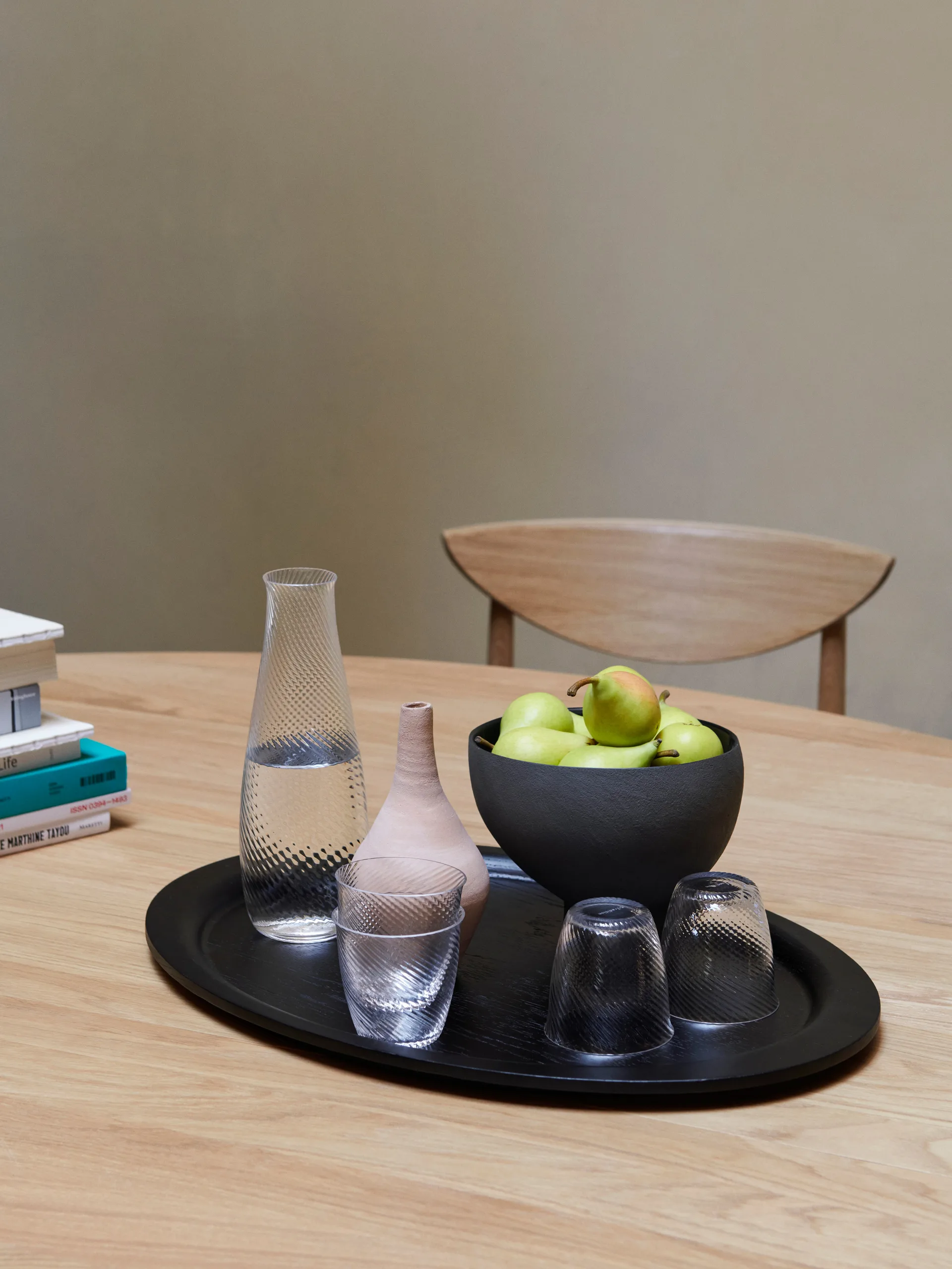 Collect SC64 tray 28 cm, Black stained oak &Tradition