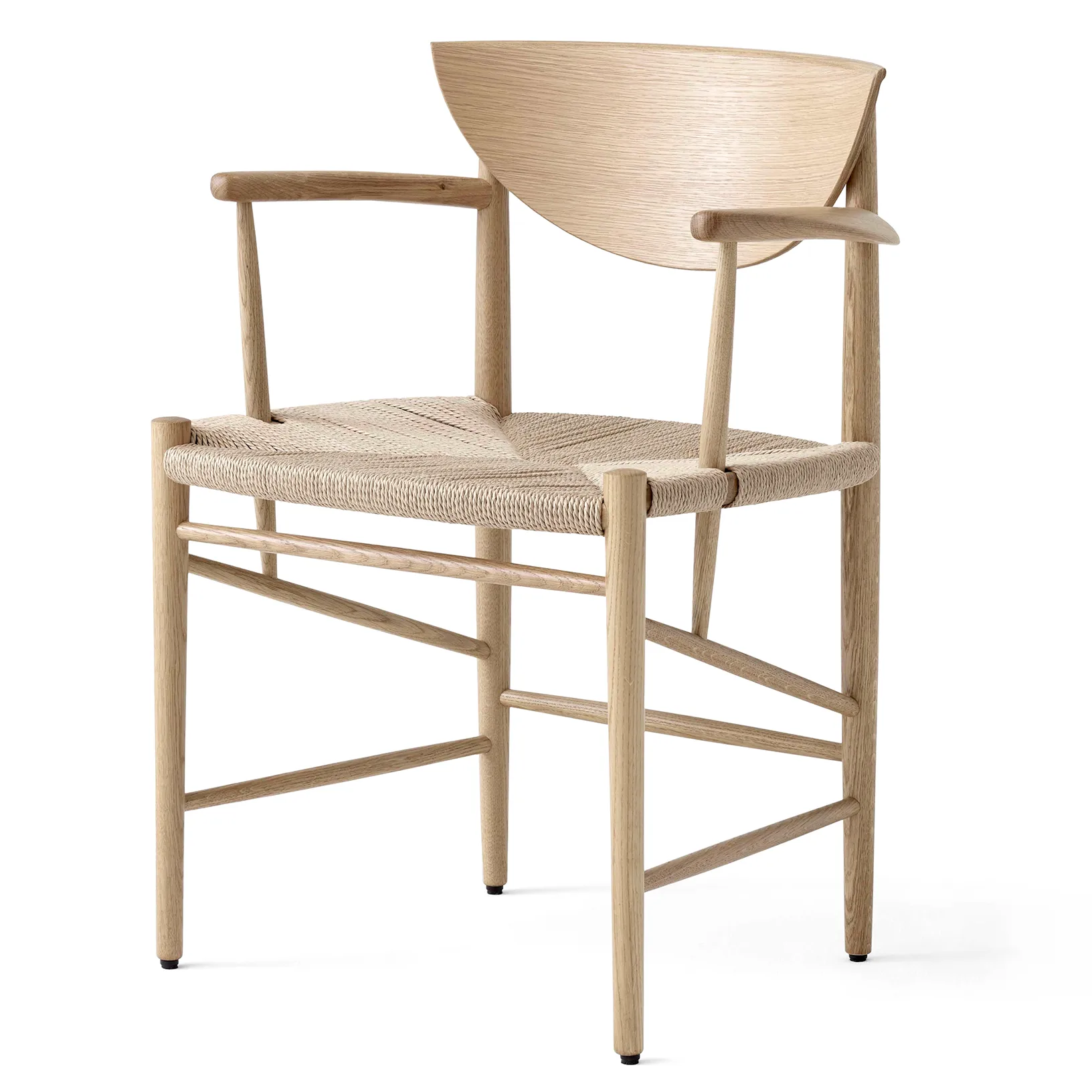 Drawn chair HM4 with armrest, oiled oak &Tradition