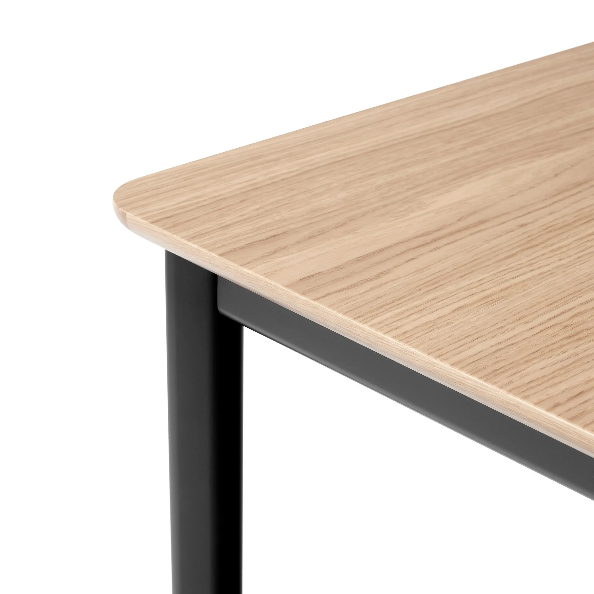 Drip HW116 dining table 83x193 cm, Black frame-clear lacq. oak &Tradition