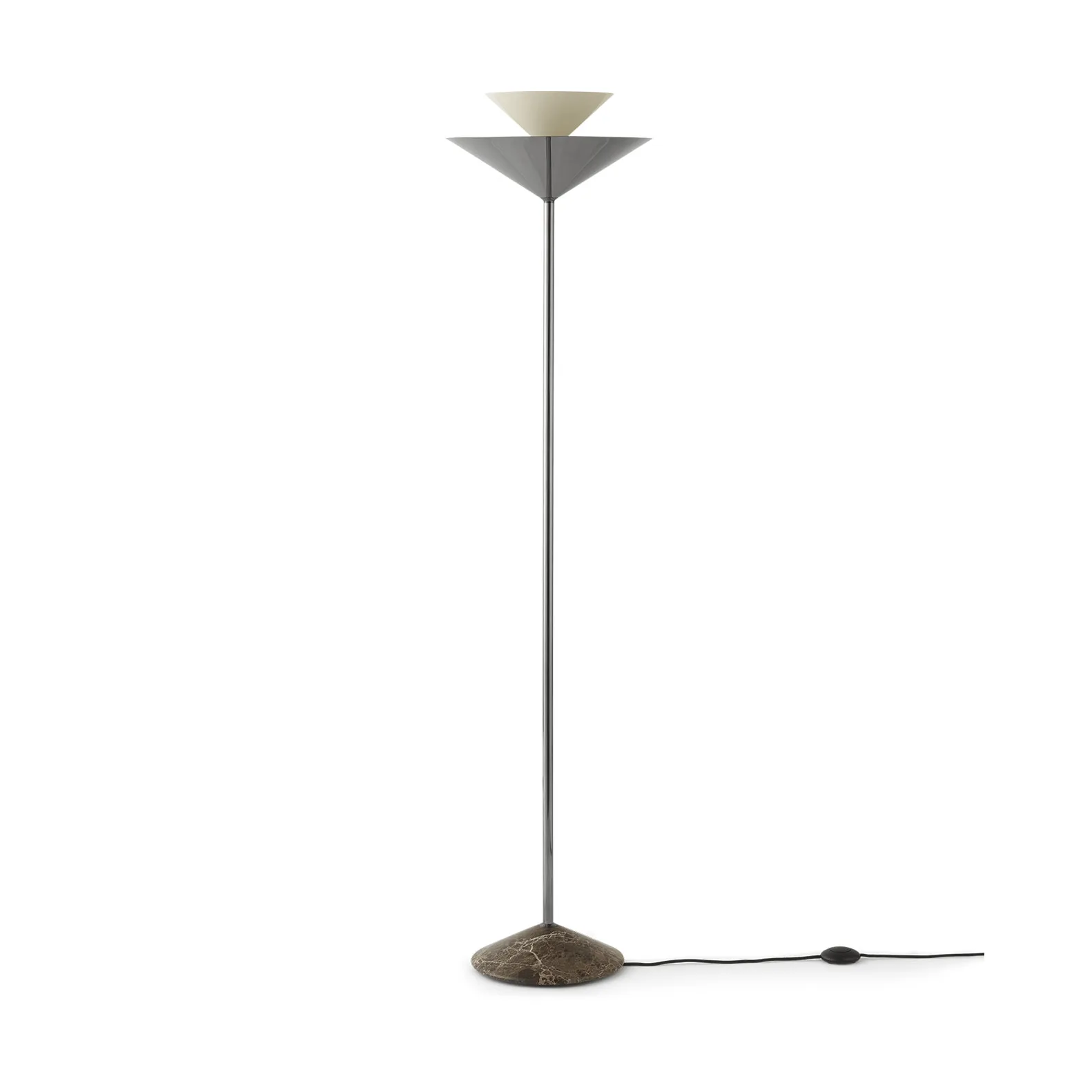 Gio LN 28 floor lamp, Dark chrome, marble &Tradition