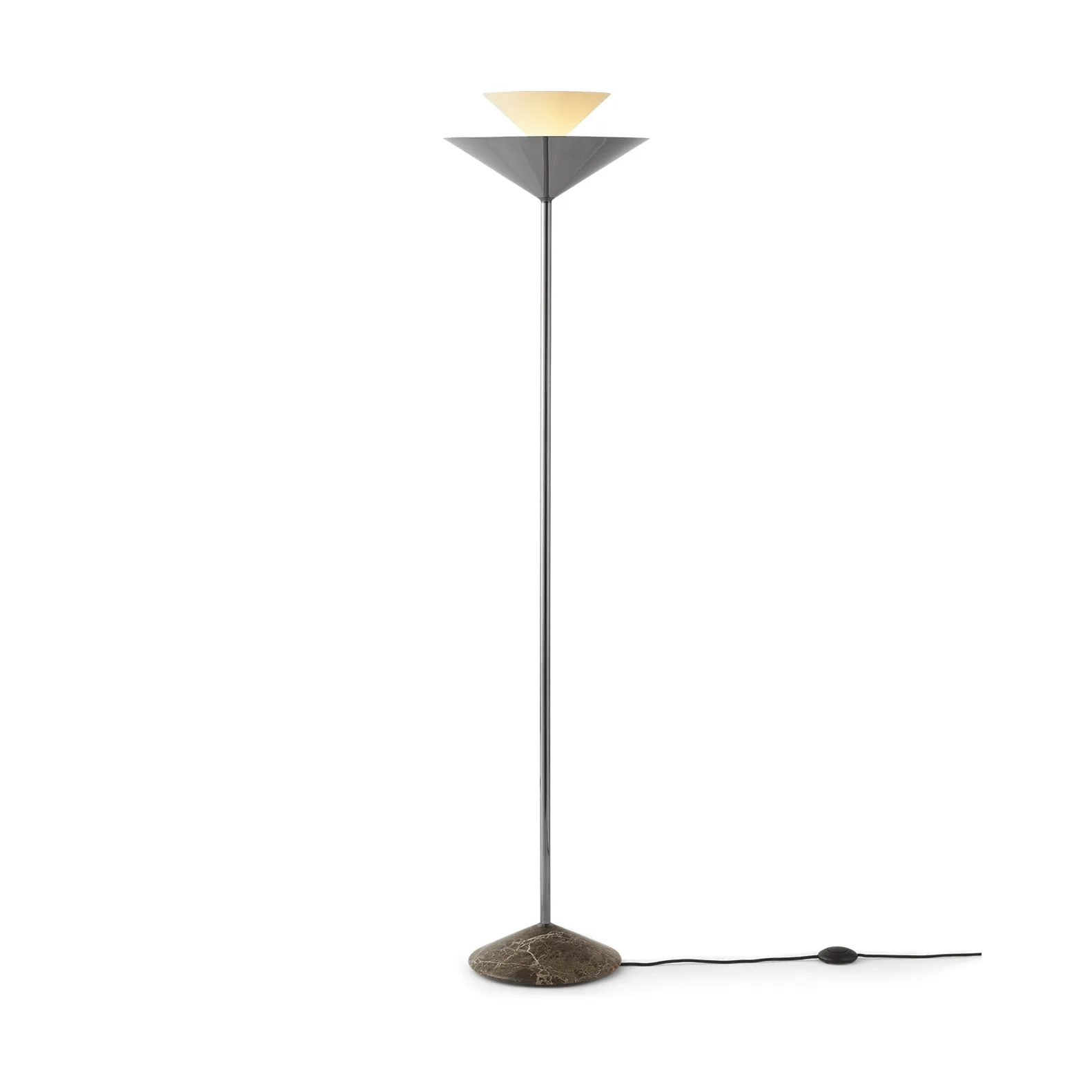 Gio LN 28 floor lamp, Dark chrome, marble &Tradition