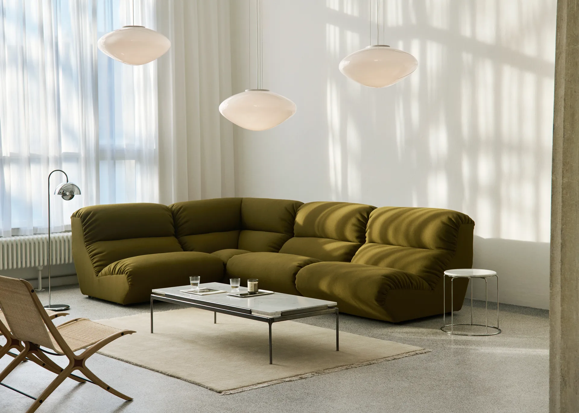 Hi Lo AV55 modular sofa corner module, Mylla 0971 &Tradition