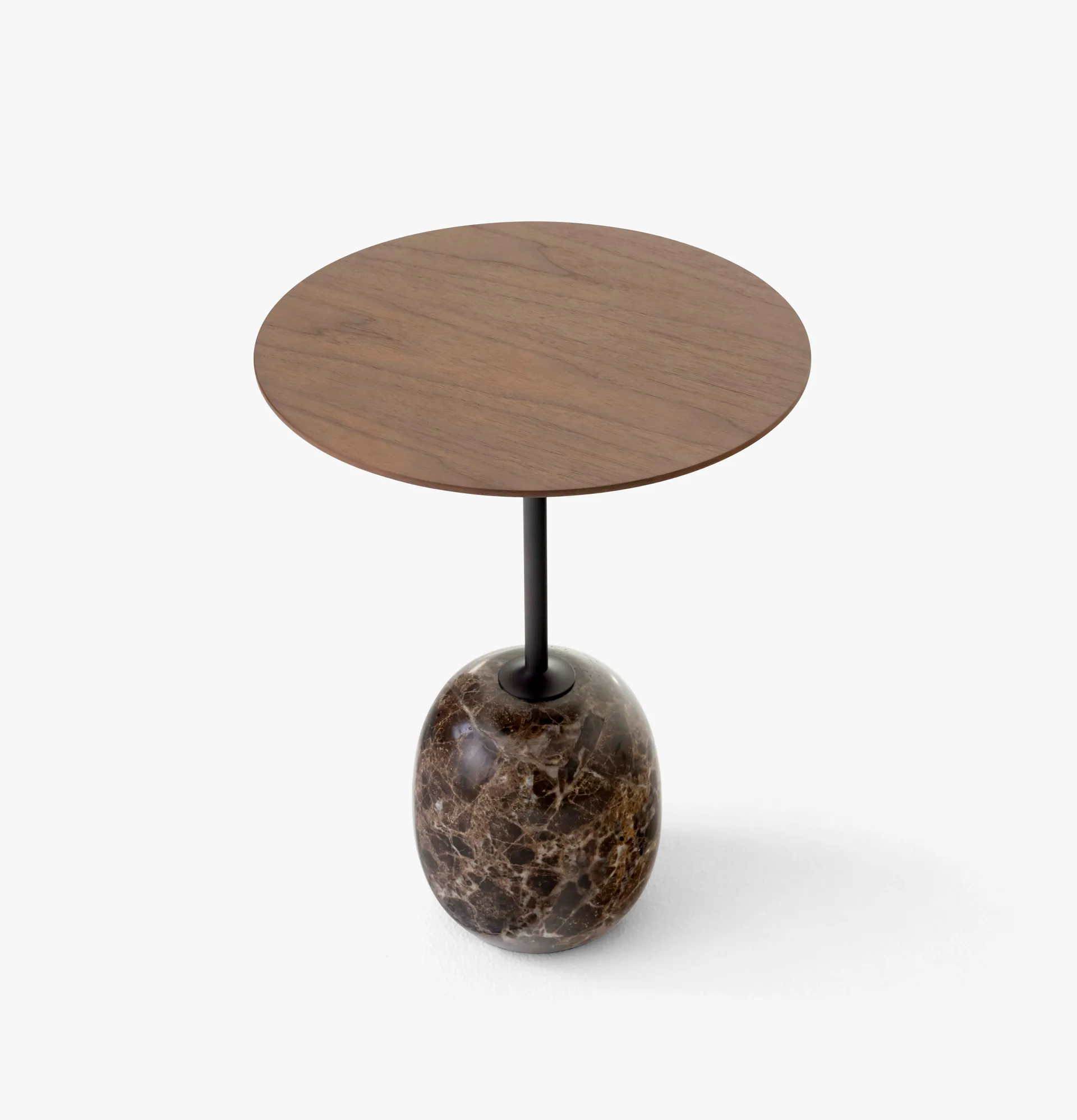 Lato side table LN8, Lacquered walnut-Emperador marble &Tradition