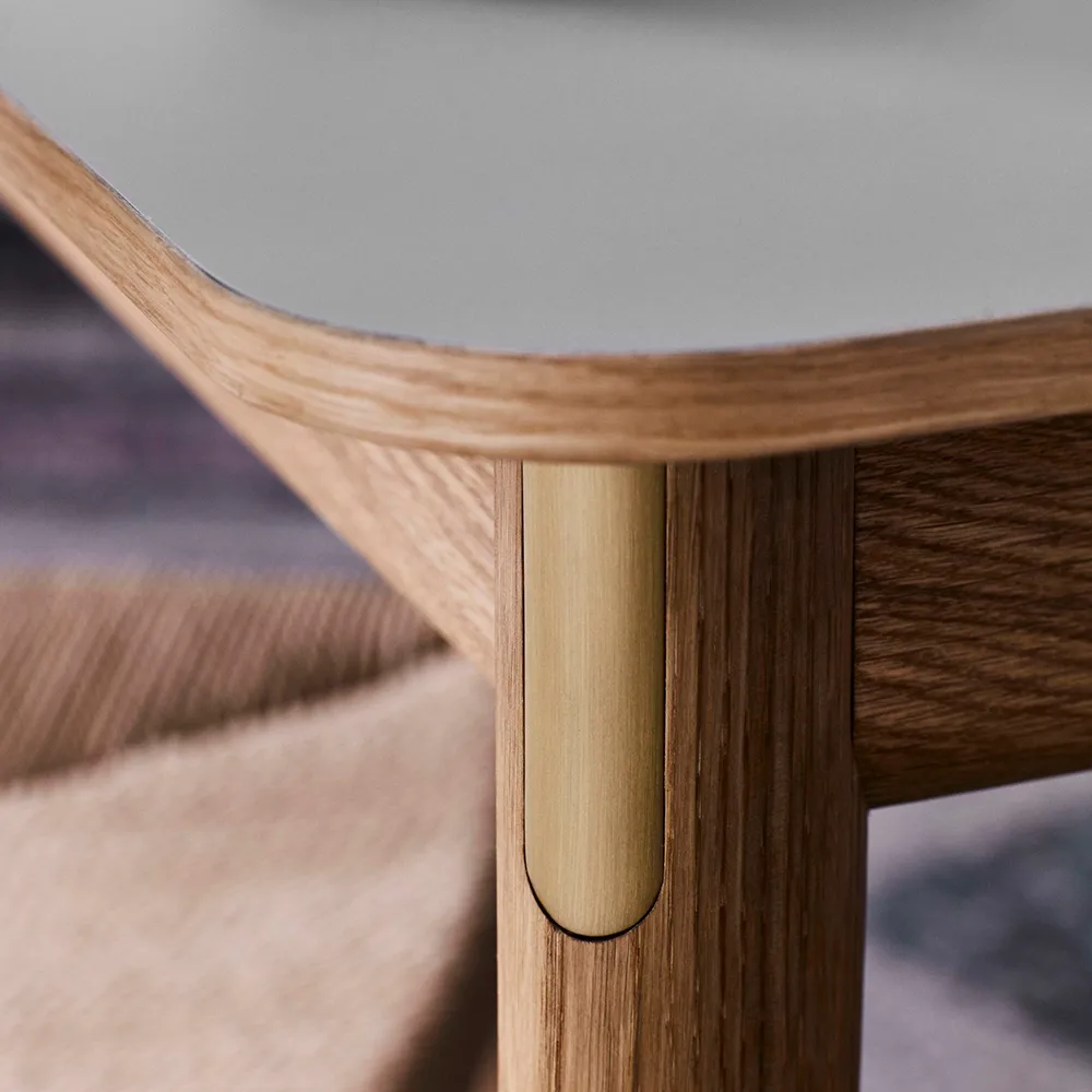 Patch HW2 dining table, Beige arizona. white oiled oak stand &Tradition