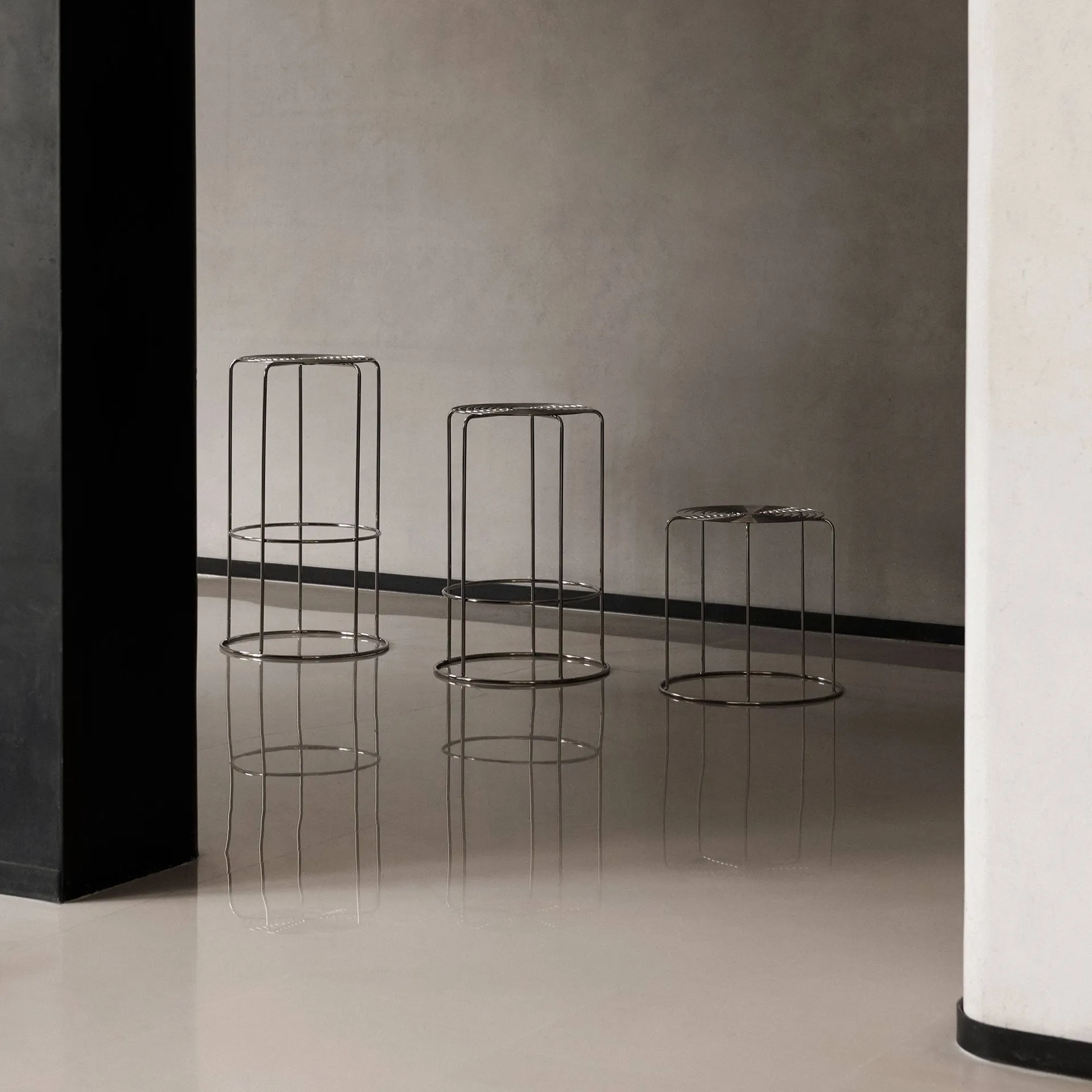 Wire VP15 bar stool, Stainless steel, 65 cm &Tradition
