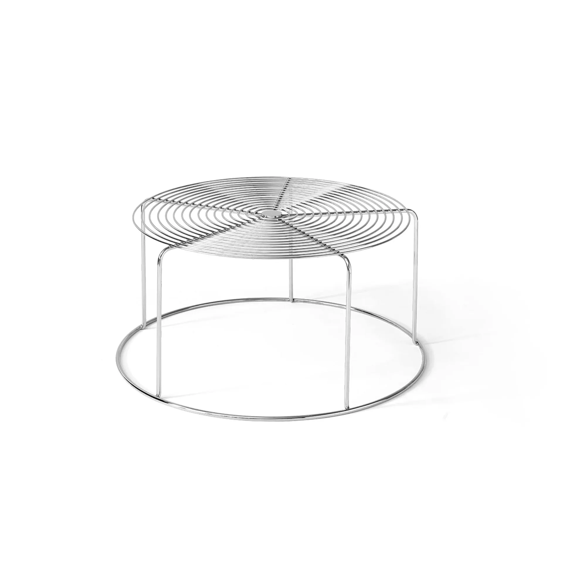 Wire VP17 coffee table, Stainless steel, Ø74x36 cm &Tradition