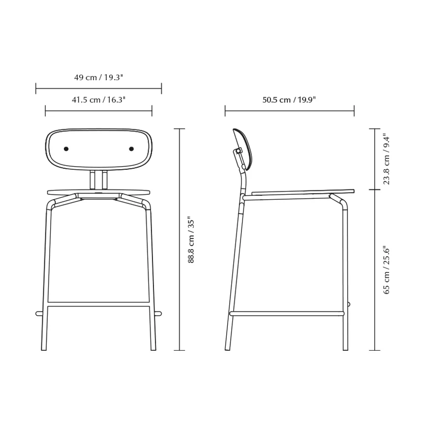 Curious barstool 65 cm, Oak-black Umage