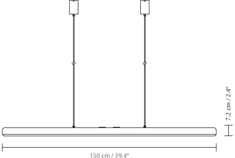 Hazel Branch 1.5m pendant, Black-steel Umage