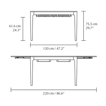 Heart'n'Soul dining table 90x120 cm - Black oak - Umage