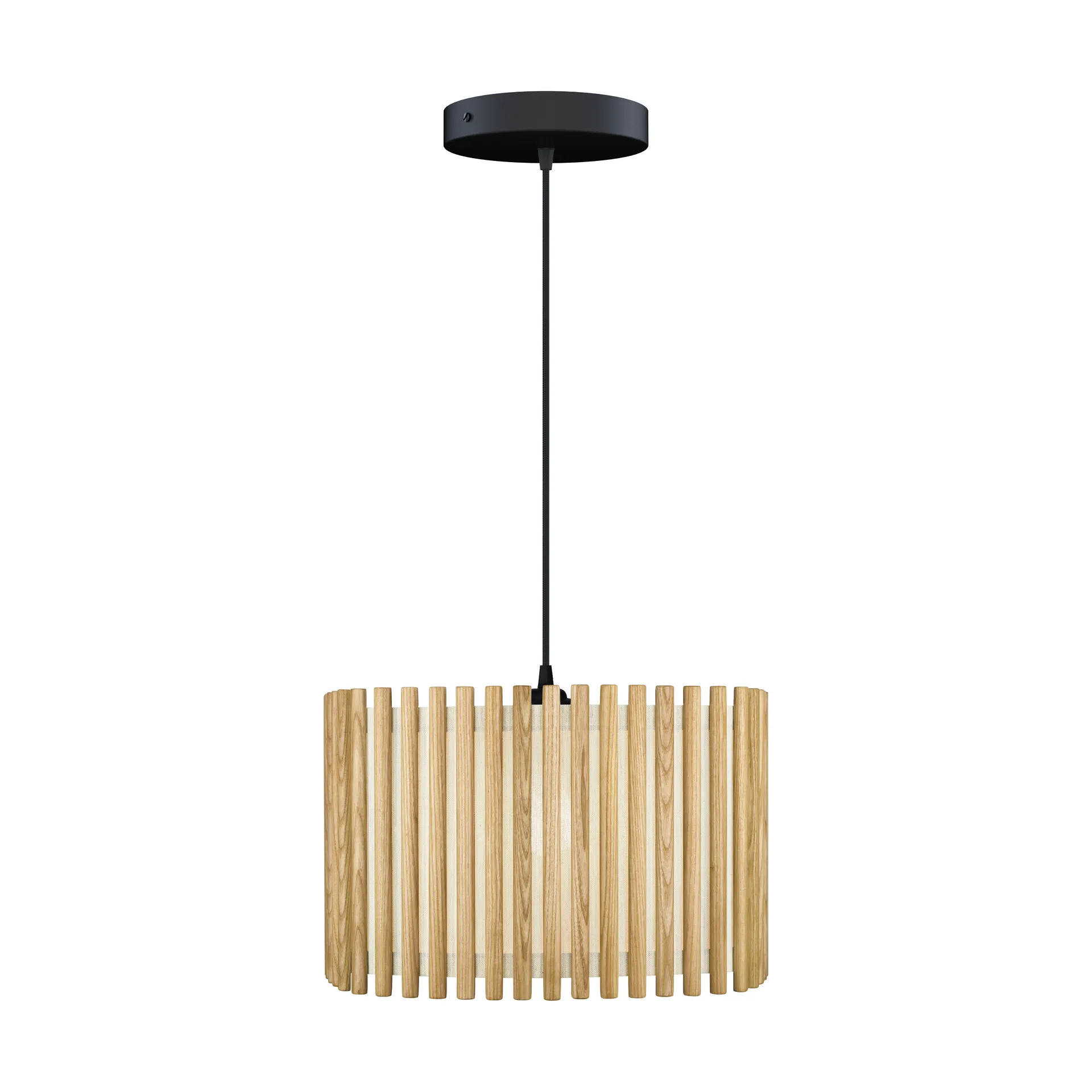 Komorebi pendant large, Square oak-Black Umage