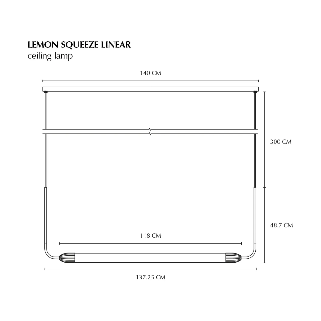 Lemon Squeeze linear pendant, Brass Umage