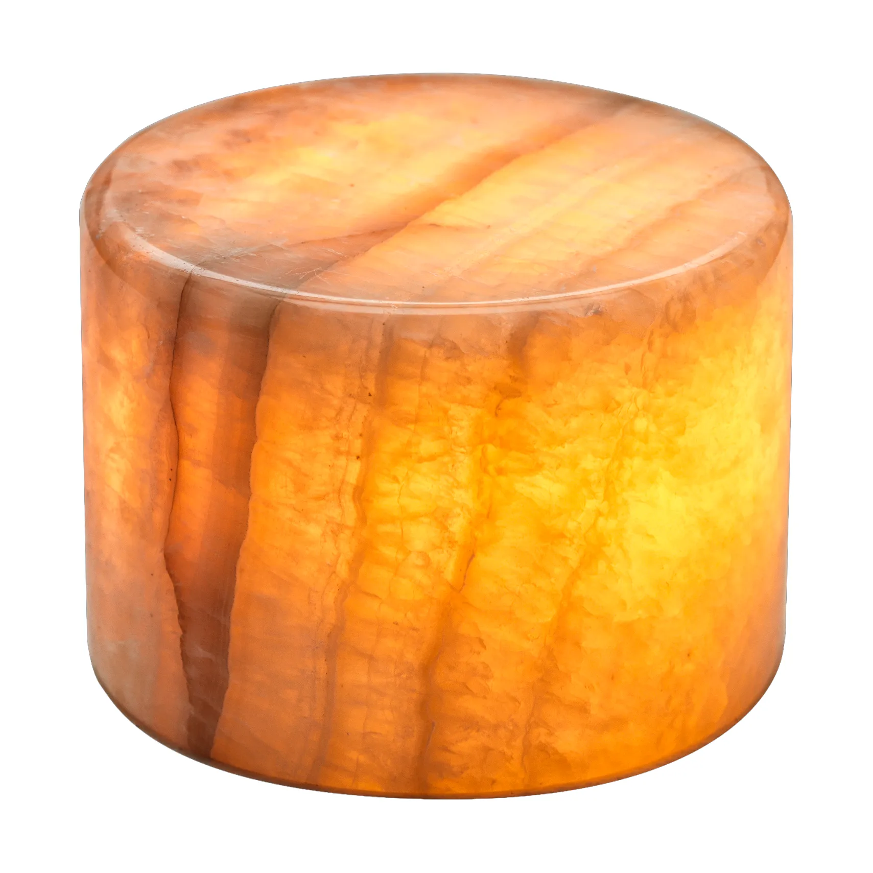 Marble table candle, Beige gloss, Ø8x6 cm Unison